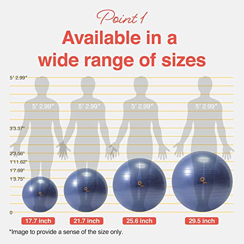 Image of Primasole Exercise Ball for Balance Stability Fitness Workout Yoga Pilates at Home Office & Gym Birthing Ball for Pregnancy, Office Ball Chair