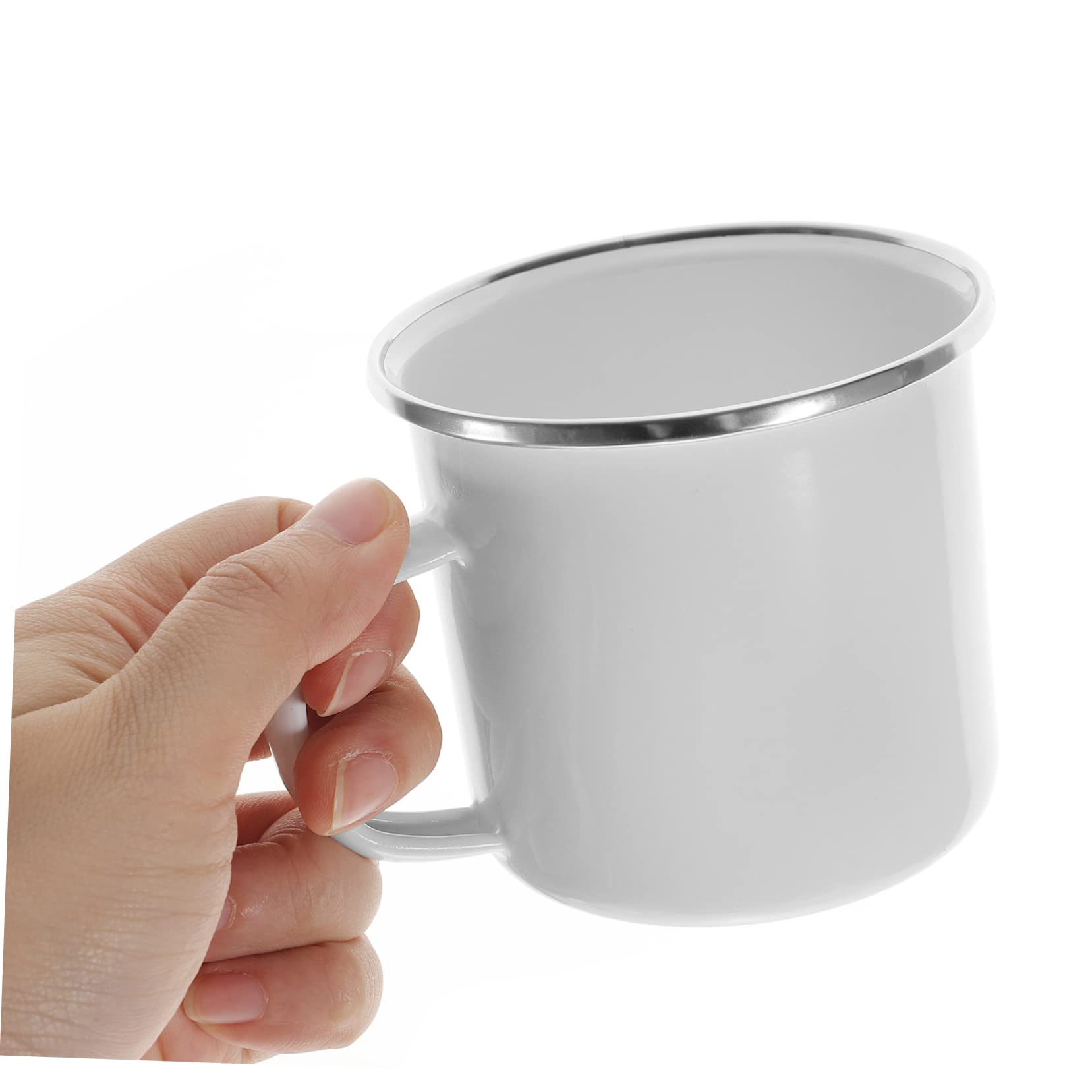 Emaille Leicht mit Reinigen Henkel Leicht zu Geschirr Große Emaille Kaffeebecher 4 Stück-pack für Outdoor und Picknick