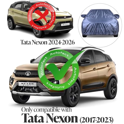 Image of Autofact Premium Car Cover for Nexon 2017-2023 | All Weather Water-Resistant Full Body Car Cover | Light-Weight Triple-Stitched Outdoor Shield with UV Protection, Dustproof & Heat-Resistant