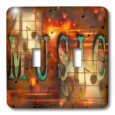 Guitare et musique panneau double interrupteur au design grunge artistique lsp_160174_2