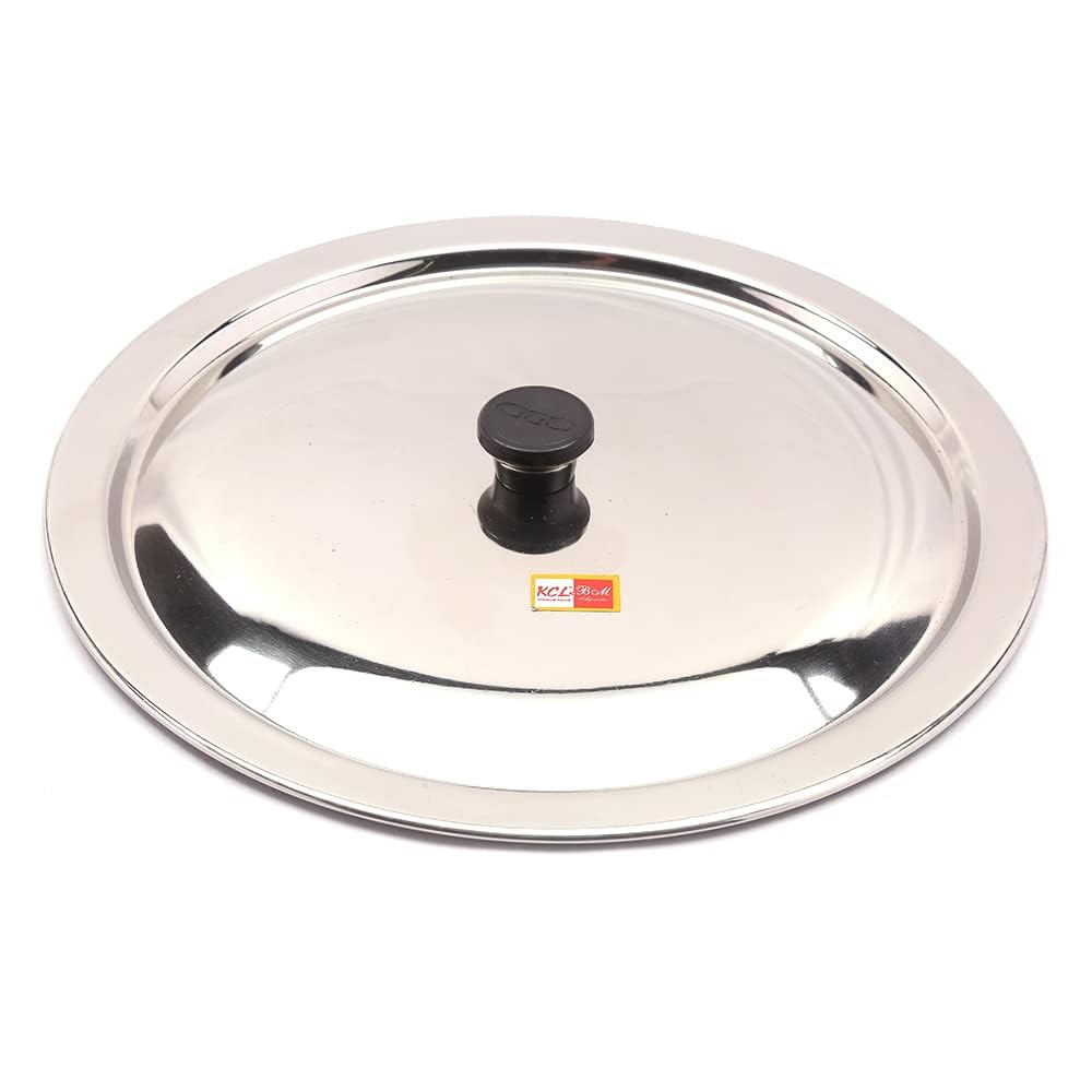 KCL Stainless Steel Ciba Tope Lids with Knob - 1 Unit - Diameter - 21.5cm Kadhai Handi Cover-image-33