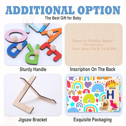 Image of Easter Wooden Name Puzzle - Personalized Puzzles for Toddlers Ages 1-3, Montessori Educational Learning Toy, Perfect Easter Egg Hunt Gift for Baby Boys & Girls