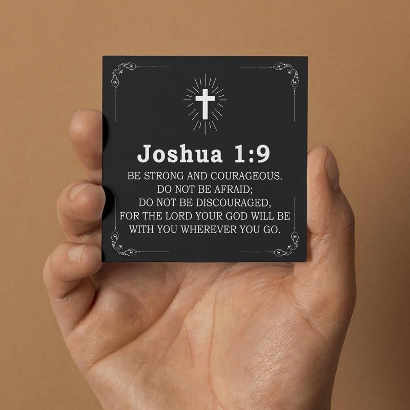 Men's Cross Leather Bracelet with Bible Verse, Layer Black Leather Bracelet for Men, Christian Religious Inspirational Graduation Gift for Him Dad Husband Boyfriend Grandson Son2