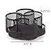 YCOCO Rotating Desk Organizer for Office, All in One Desktop Organizer with Pen Holder and Pencil Holder, Black Metal Mesh Office Organizer for Office Supply and Desk Accessories Organizers
