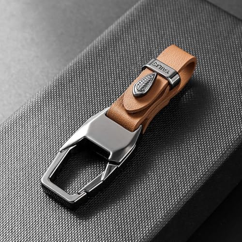 BXQDAM Llavero de coche para hombre, accesorio para llave de coche, para Opel Combo D Tour Van,[coñac] tin Square Buckle
