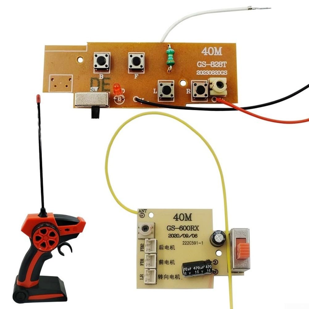 Set di telecomando 2,4 G a 4 canali per auto RC barca (rosso) | Precisione a 4 canali, tecnologia, connessione più stabile, meno interferenze, ideale per le corse