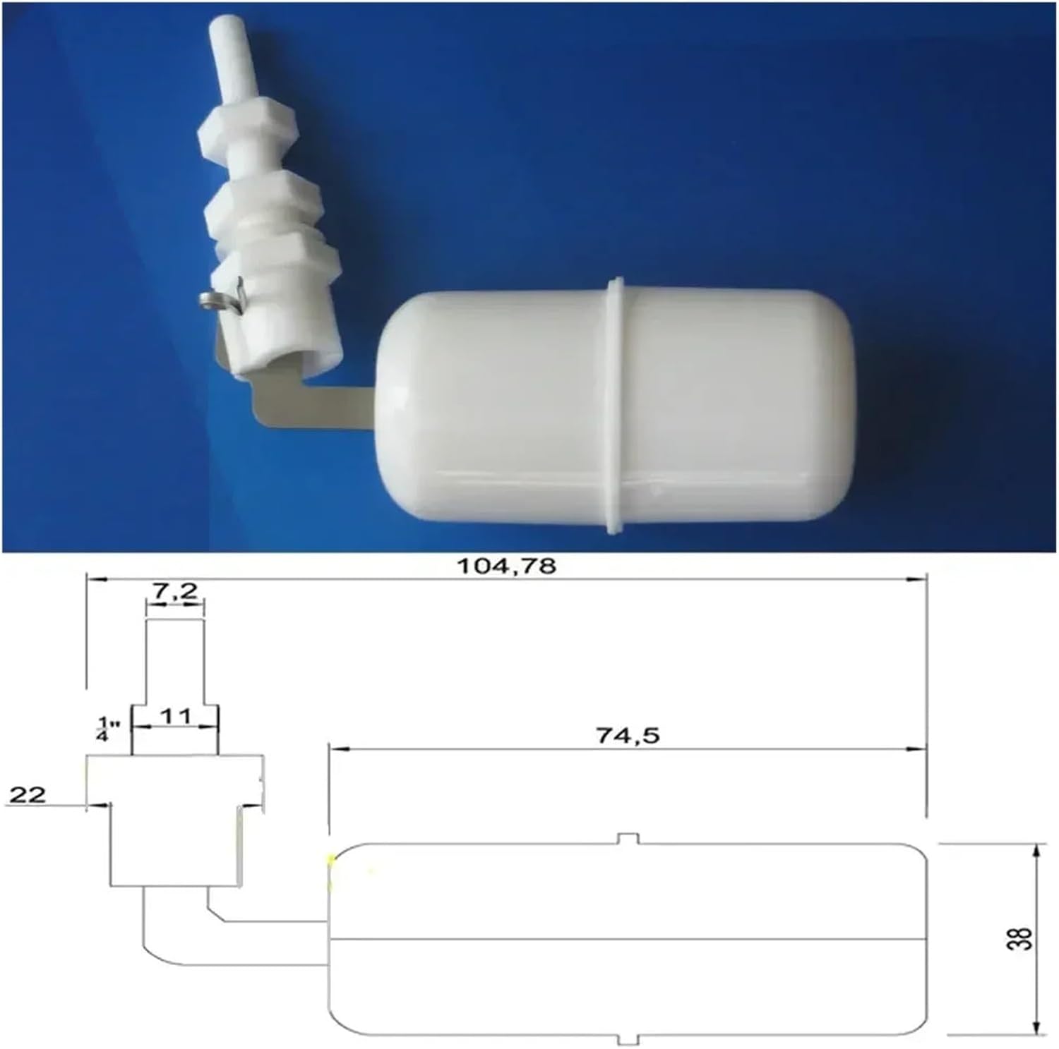 1/4" Vertical Mini Adjustable Float Valve for Coffee Machine Automatic Water Refill