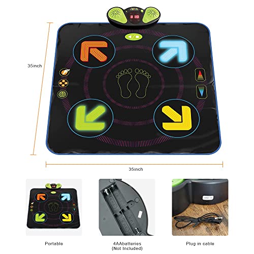 Dance Mat, Elec-Tronic Dance Mats With Anti-Slip Mat,Wire-Less Blue-Tooth, Light Up Dance Mat, Built-In Music, 8 Levels Of Dancing, Birthday Gifts For Kids Ages 3-12 #TOP6
