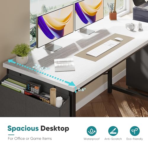 Image of OLIXIS Computer Desk, 63 Inch Gaming Desks for Home Office Small Spaces