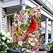Artofy Cardinal Spring Home Decorative House Flag, Garden Yard Lawn Summer Welcome Decor Red Yellow Birds Dogwood Flowers, Floral Outside Decorations Outdoor Large Burlap Flag Double Sided 28 x 40