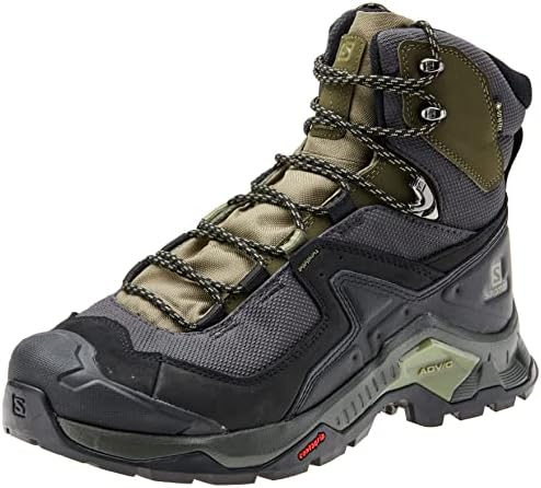 Salomon Quest Element Gore-TEX Hiking Boots for Men, Black/Deep Lichen Green/Olive Night, 10.5
