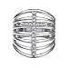 Produktbild Suplight Damen Ring Kreuz-Linien Statement Ring platiniert Zirkonia Bandring Partnerring Fingerring Schmuck für Hochzeit Verlobungsfeier 62(Silber)