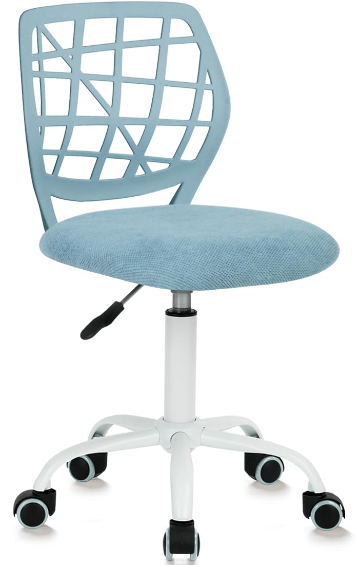 FurnitureRDesk Chair, Adjustable Kids Computer Task Chair Office Chairs  with Plastic Backrest and Padded Seat Cushion, Swivel Armless Children Study