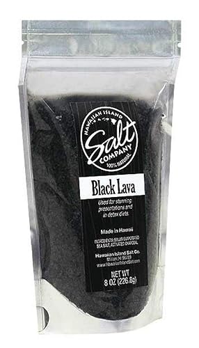 Hawaiian Island Salt Company lava negra bolsa de 8 onzas Hawaiian Island Salt Company lava negra bolsa de 8 onzas