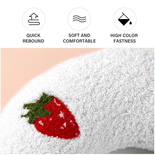 Travesseiro de pescoço de gato, travesseiro calmante para cães, em forma U com padrão morango para g