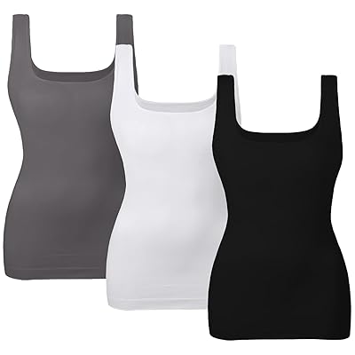 EUYZOU Women's Tummy Control Shapewear Tank Tops Seamless Square Neck Compression Tops Slimming Body Shaper Camisole