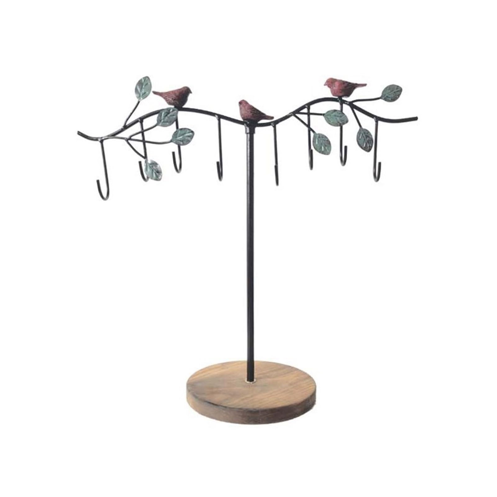 guiling-1986 Jewelry Organizer Bird Branch Jewelry Display Stand with Wooden Base Jewelry Display