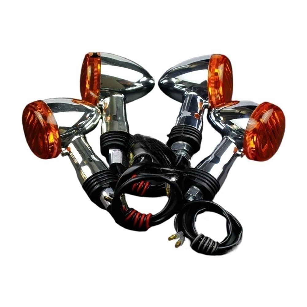 Intermitentes 4 Uds. Luz De Intermitente Trasero Delantera Cromada para Motocicleta Indicador Ámbar Intermitente para Su&zuki Bulevar M109R VRZ1800 2006-2015