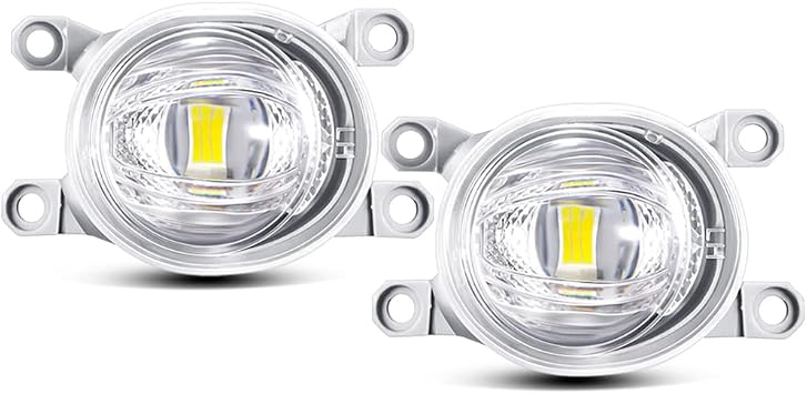 AIVYNA 2Pcs LED Lens Fog Light 1160LM Car Front Bumper Fog Driving Lamp 12V for Toyota Corolla Yaris CHR CH-R Fortuner Hilux,White