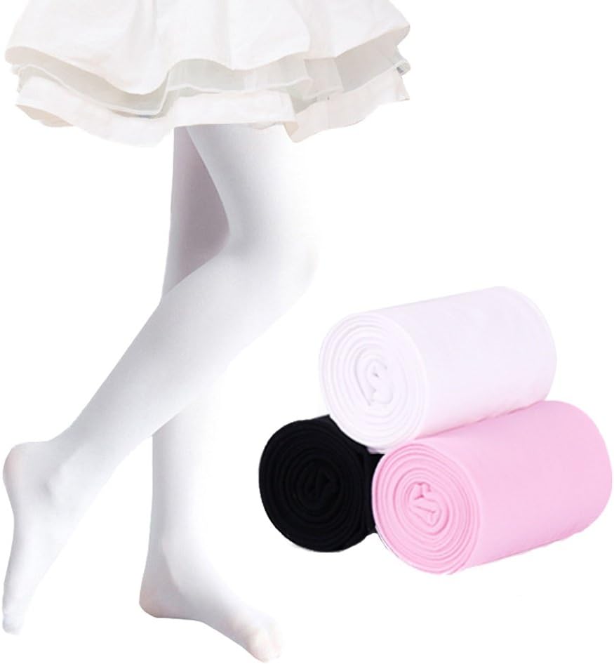 EhdchingPack of 3 Kids Girls Baby Soft Microfiber Tights Ballet Dance Velvet Stockings Pantyhose Tights…