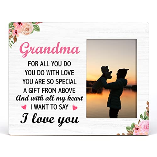 Zauly Grandma Wooden Picture Frame Gift From Granddaughter, Grandma Wood Photo Frame Gifts Idea For Birthday Mother’s Christmas, Tabletop & Wall Mounting, 4X6 Inch Photo #TOP1