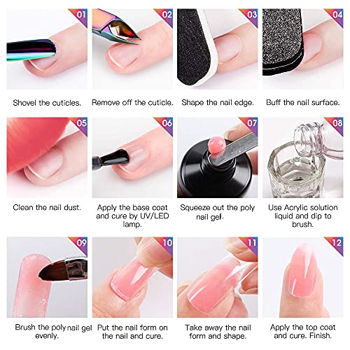 Das Poly Extension Gel Nail Set, das Natural Colors Builder Gel Set, enthält einen Basis-Gel-Decklack für das DIY Nail… – Bild 7