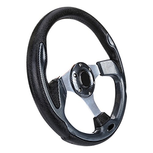 10L0L Golf Cart Steering Wheel 12.5 Inch, Skid Steering Wheel, Universal Golf Cart Fit for Yamaha G2-G29, EZGO RXV, TXT - Image 3