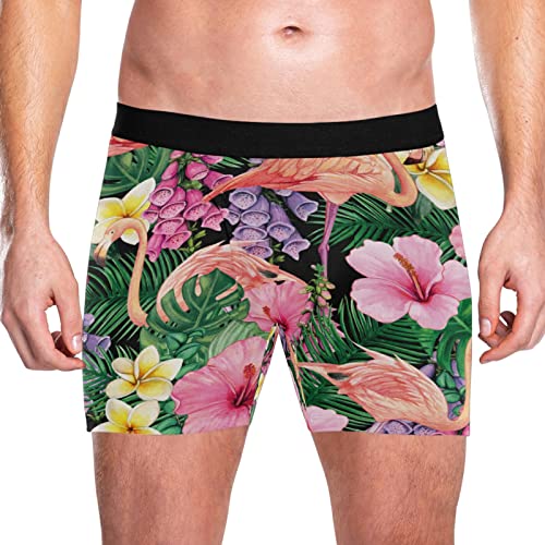 Bóxer para hombre elásticos ultrasuaves Vnurnrn con llamativo motivo de pájaro rosa 2