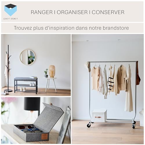 Boite rangement papier cadeau Premium gris au design structuré