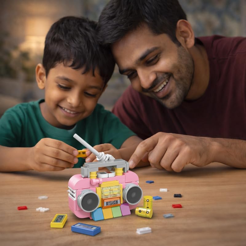 Image of STEM Home Appliance Radio Building Blocks Set (91 Pcs) | DIY Kitchen & Pretend Play Toy for Kids 6+ Years (Boys & Girls) | Educational Role Play Creativity Toy