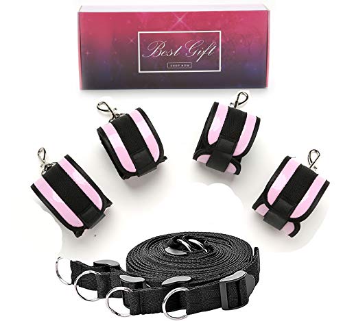 Sovyime Pink PU Adjustable 4 Leather Straps Home Gyms Sports Set