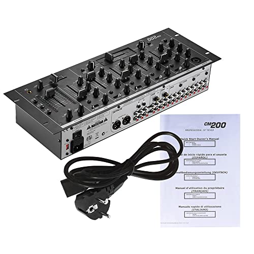 LOUJIN Professional 5-Channel DJ Rack Mount Stereo Mixer Mixing Console