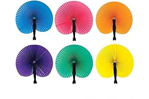 Rhode Island Novelty 10 Inch Solid Color Handheld Paper Fans