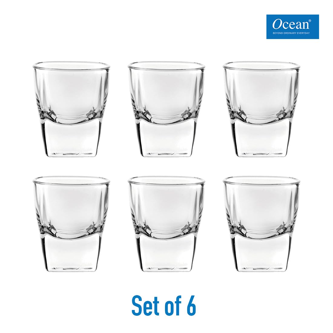 Ocean Plaza Shot Glass Set (55 ml, Pack of 12) | Transparent, Stylish & Durable Glassware Ideal for Serving Shots, Spirits & Other Beverages | Perfect for Home, Parties & Bar uses | Dishwasher Safe. - Image 2 thumbnail