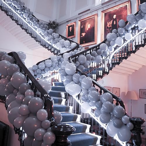 PartyWoo Dusty Blue Balloons, 50 pcs 12 Inch Boho Light Blue Balloons, Light Blue Grey Balloons for Balloon Garland or Arch as Party Decorations, Birthday Decorations, Wedding Decorations, Blue-F51 - 3