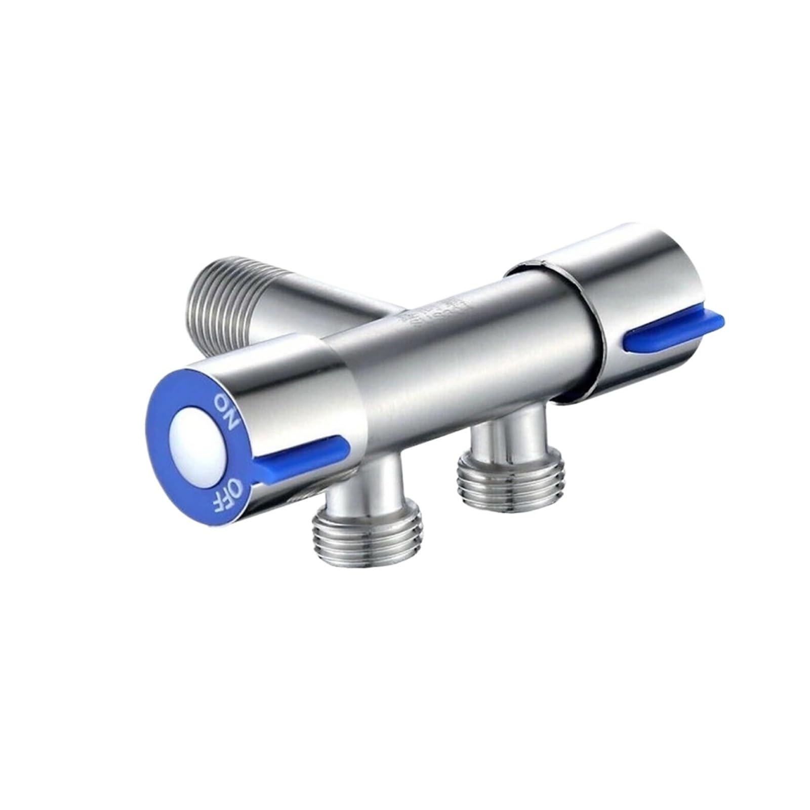 Bvhisehp 1 In 2 Out-Blue 1 Inlet 2 Stainless Steel Angle Valve Dual Handle Control Hot Cold Water Triangle Shut Off Valve For Washing Machine Toilet Bathroom Faucet(1 In 2 Out-Blue)