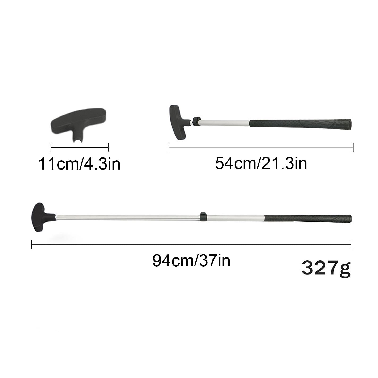 Putter de golf, putter bidireccional para niños, putter bidireccional para niños con eje extensible, tamaño ajustable para golfistas jóvenes, zurdos y diestros