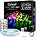 sylvwin LED Streifen 5m RGB, LED Strip Lichterkette mit Fernbedienung,LED Stripes Lichtband Selbstklebend mit 16 Farbwechsel,4 Modi für Zuhause,Schlafzimmer,TV,Schrankdeko, Party,SMD 5050 LED Bänder