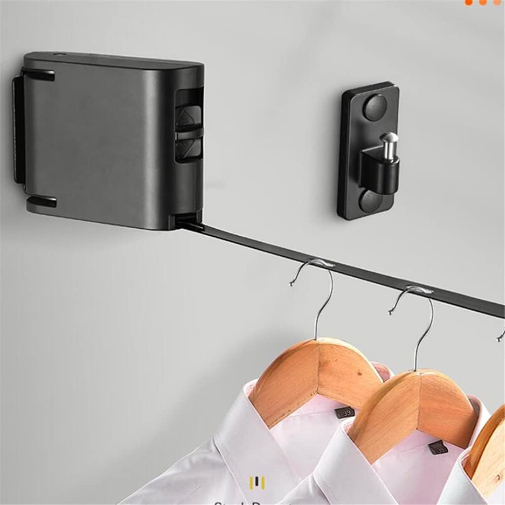 Indoor Invisible Clothesline with Hanger Hole Retractable Clothesline Rope Drying Rack Balcony Clothes Line(OneColor)