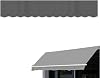 Awning Valance Replacement, Heavy Duty Waterproof UV Resistant Fabric Strips, Wavy Valance for Patio Balcony Awning Replacement Gray, 3.5mx20cm