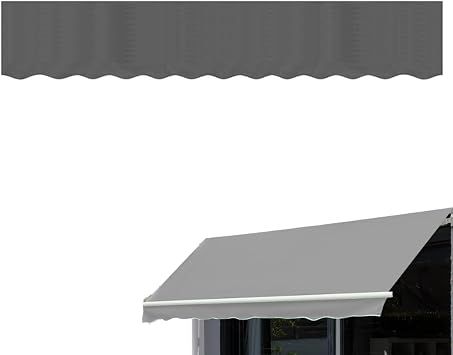 Awning Valance Replacement, 3m/3.5m/4m/4.5m/5m Heavy Duty Waterproof UV Resistant Fabric Strips, Wavy Valance for Patio Balcony Awning Replacement