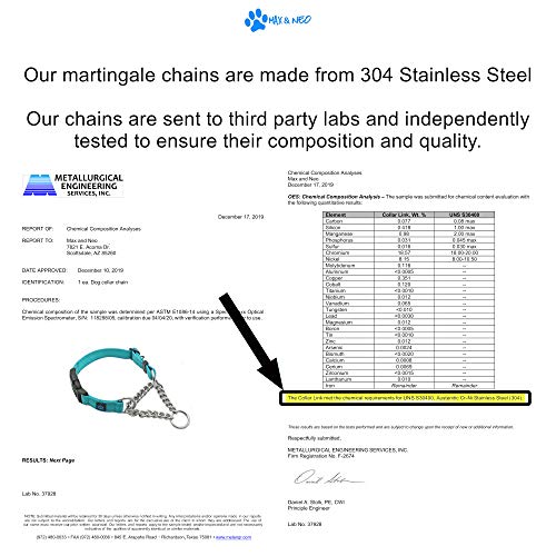 Max And Neo Stainless Steel Chain Martingale Collar - We Donate A Collar To A Dog Rescue For Every Collar Sold (Medium, Red) #TOP5