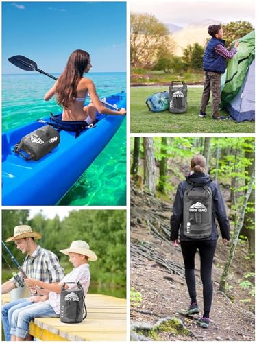 Image of 10 Liter Transparent Ocan Bag Roll Top Transparent Storage Bag Lightweight Dry for Traveling, Swimming, Kayaking, Camping, Fishing