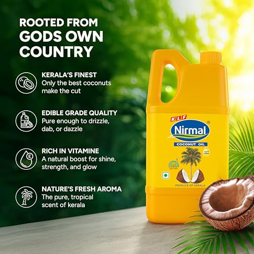 Image of KLF Nirmal 100% Pure Coconut Oil, 1L Jar (Pack of 2)