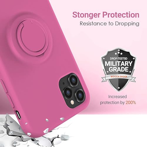 Miniatura 5 de MOCCA Pitaya - Funda de silicona para iPhone 11 Pro Max con soporte, antiarañazos, forro de microfibra suave, cuerpo completo, a prueba de golpes,