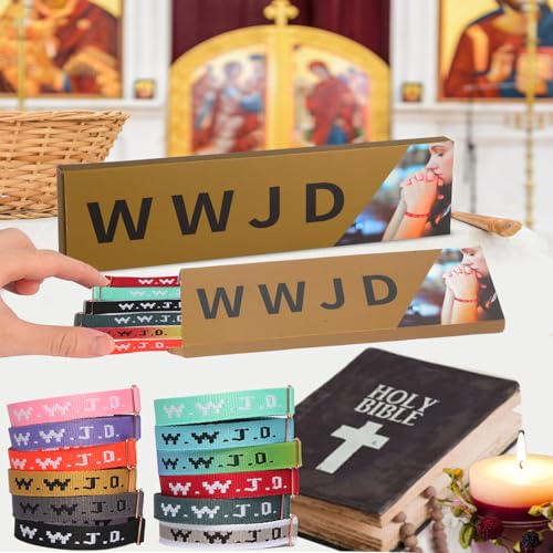 WWJD Bracelets Pack for Women Men what would jesus do bracelets Christian Jesus Wristbands Gifts W.W.J.D Adjustable Woven Bracelet2