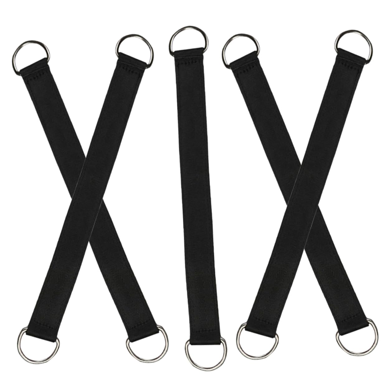 SOIMISS 5pcs Hammock Tree Straps Stainless Steel Polyester Black