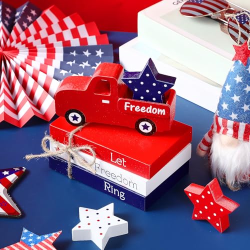 Marsui-5-Pieces-Patriotic-Table-Decorations-4th-of-July-Wood-Blocks-Let-Freedom-Ring-Centerpieces-American-Wood-Book-Stacks-for-Independence-Day-Memorial-Day-Home-Indoor-Table-Topper-Tiered-Tray-Decor Marsui 5 Pieces Patriotic Table Decorations 4th of July Wood Blocks Let Freedom Ring Centerpieces American Wood Book Stacks for Independence Day Memorial Day Home Indoor Table Topper Tiered Tray Decor