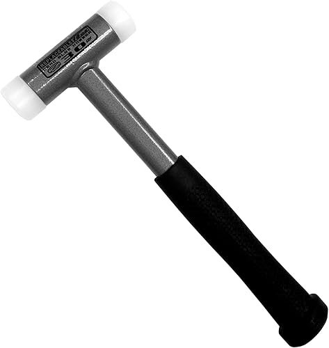 HHIP Pro Series 7080-0302 Vertex Dead Blow Hammer, mazo Deadblow con cara de plástico UPE, cabezal de acero de 1.2 pulgadas de diámetro, sin marcas,