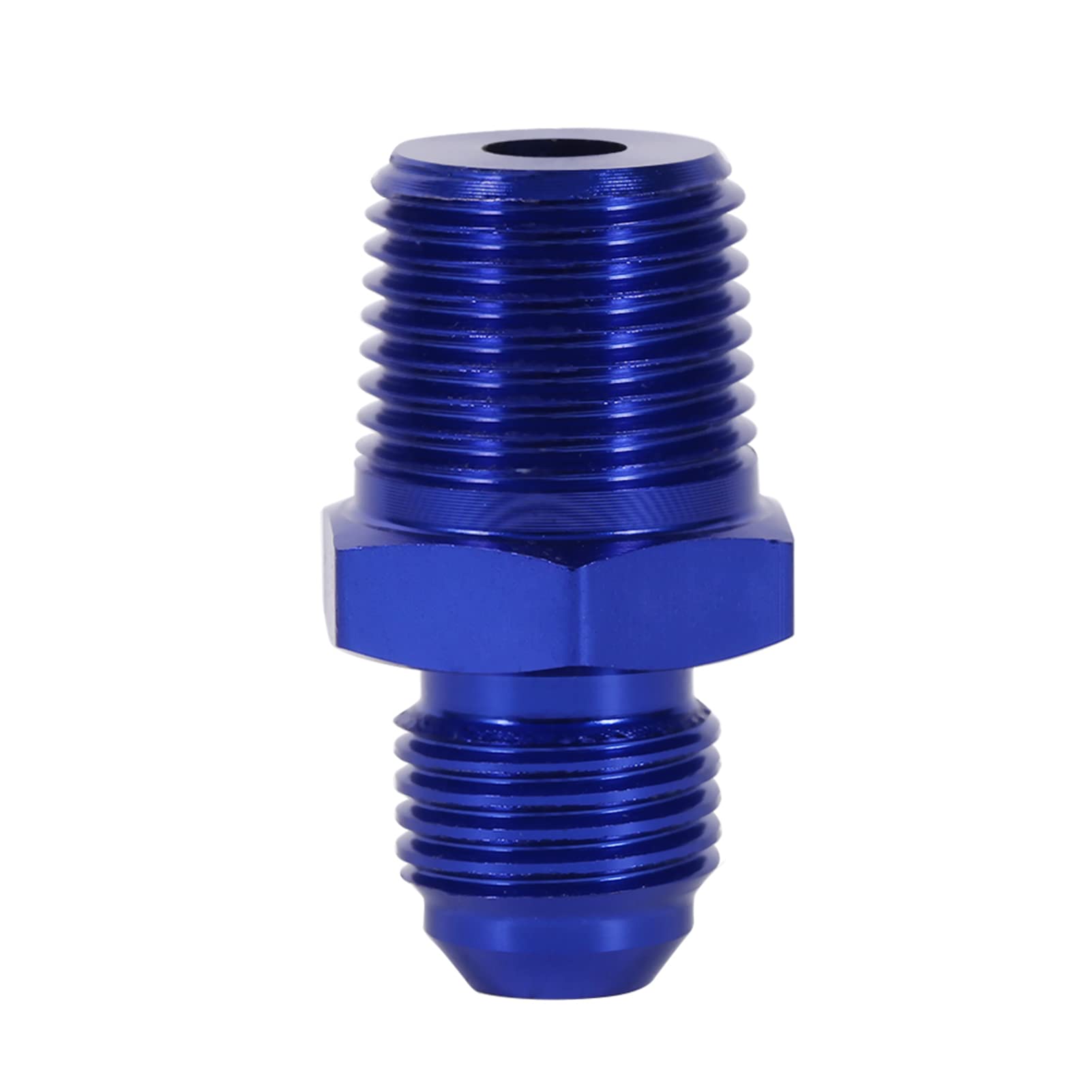 Akozon Adattatore per Raccordo Dritto per Olio Combustibile da Svasatura Maschio in Alluminio AN6 a 3/8" NPT - Leggero e Resistente Alla Corrosione - Blu